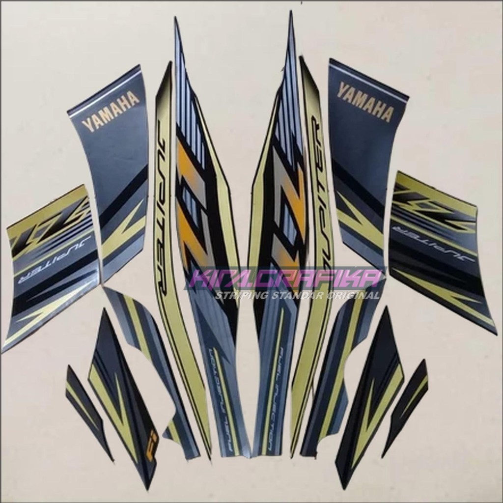Striping Sticker Motor Yamaha Jupiter Z1 2016 Hitam-Gold