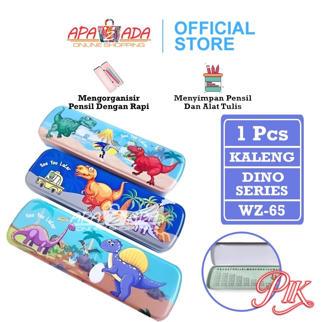 

Apazada Tempat Pensil Kaleng 2 Susun Dino Series / Tepak Kotak Pensil Anak Karakter / Pencil Case Fancy WZ-65