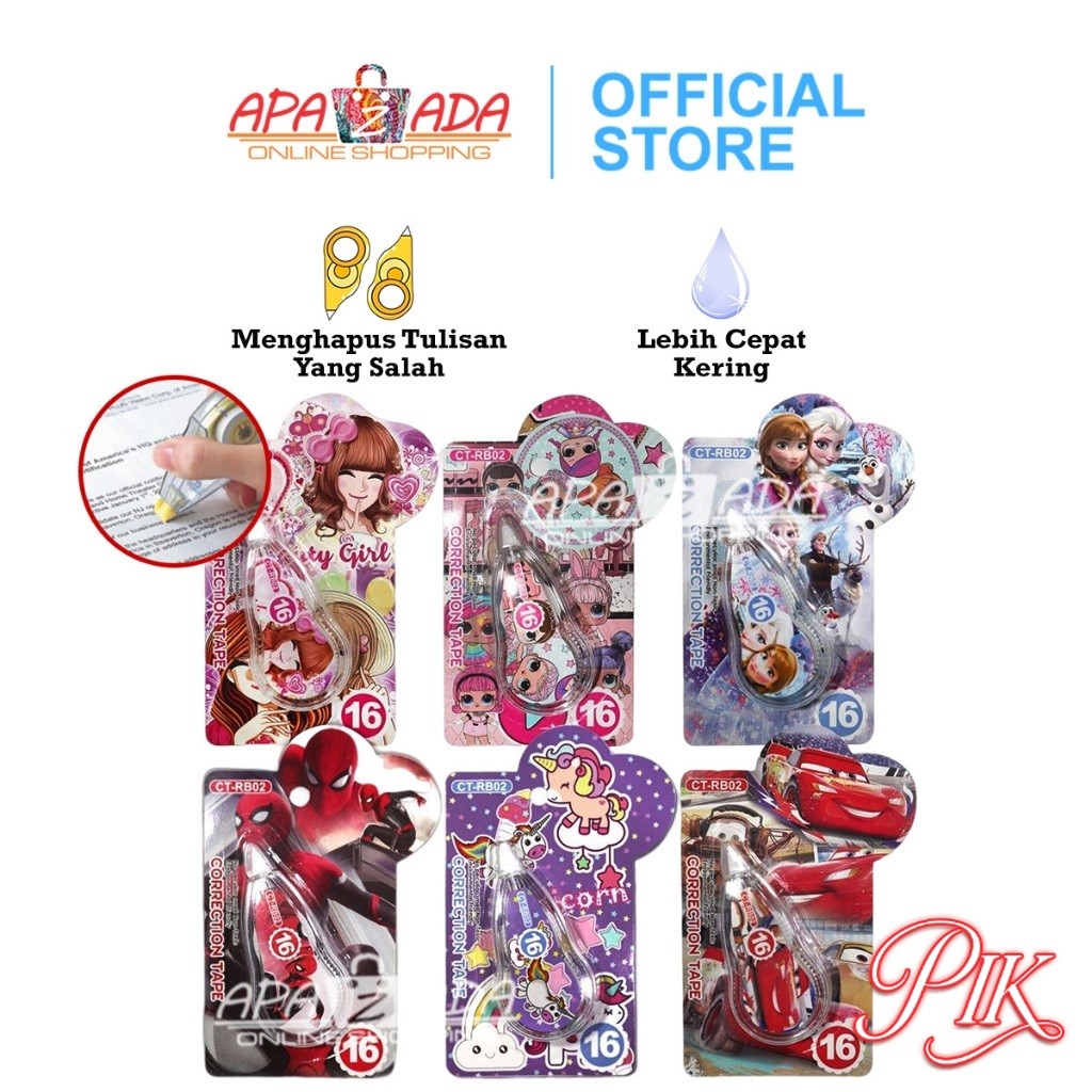 

Correction Tape Karakter Anak 4M / Tipex Roll / Correction Tape / Tip-Ex Kertas CT-RB02