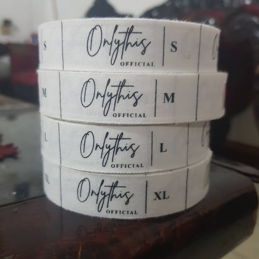 

Sablon Label baju/Label hijab/Pita Tali Hampers Bahan Katun 1.5cm, 2cm, 2.5cm, 3cm