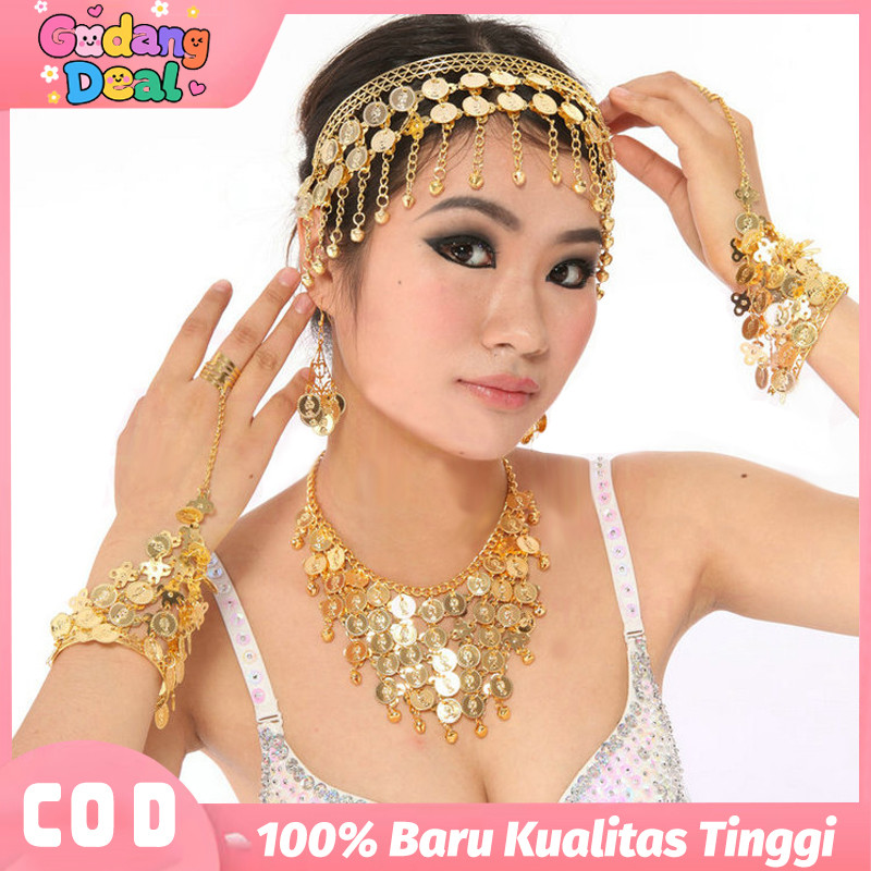 Kalung Kepala Belly Dance Aksesoris Bando Belly Dance Koin Payet Aksesoris Perhiasan Headpiece Tari