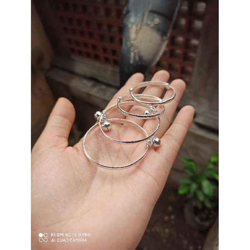 gelang perak asli kadar 925 untuk 3 bulanan bayi