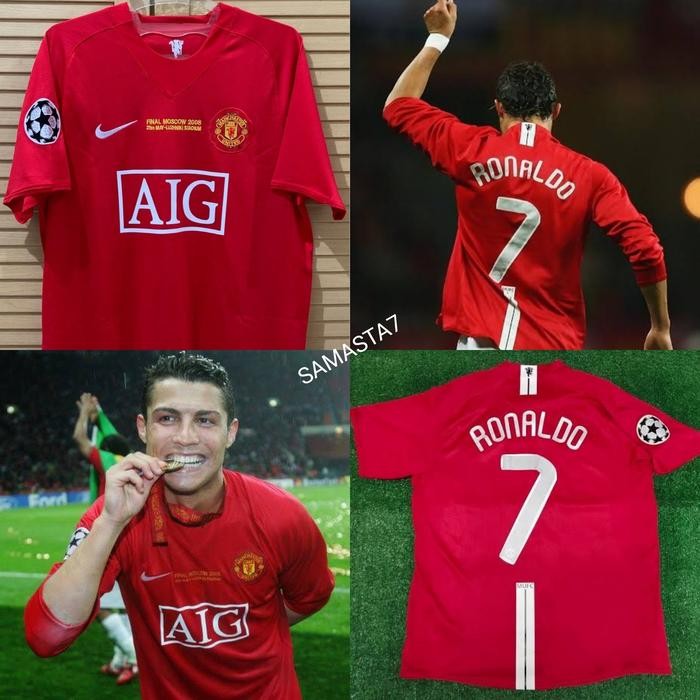 BIG SALE JERSEY BAJU BOLA RETRO MU HOME 2008/2009 + NAMESET FINAL MOSCOW - S