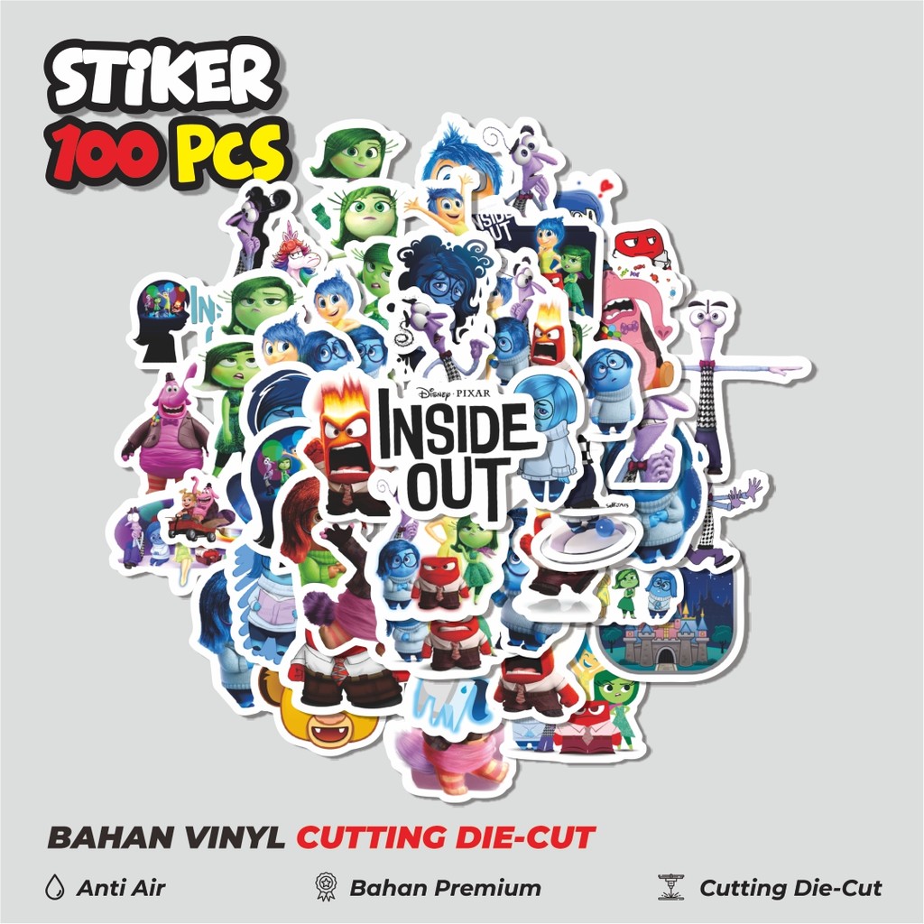 

Terbaru! 50 pcs Sticker Kartun Inside Out Sticker Dekorasi Lucu Kreatif untuk Notebook, Skateboard, HP