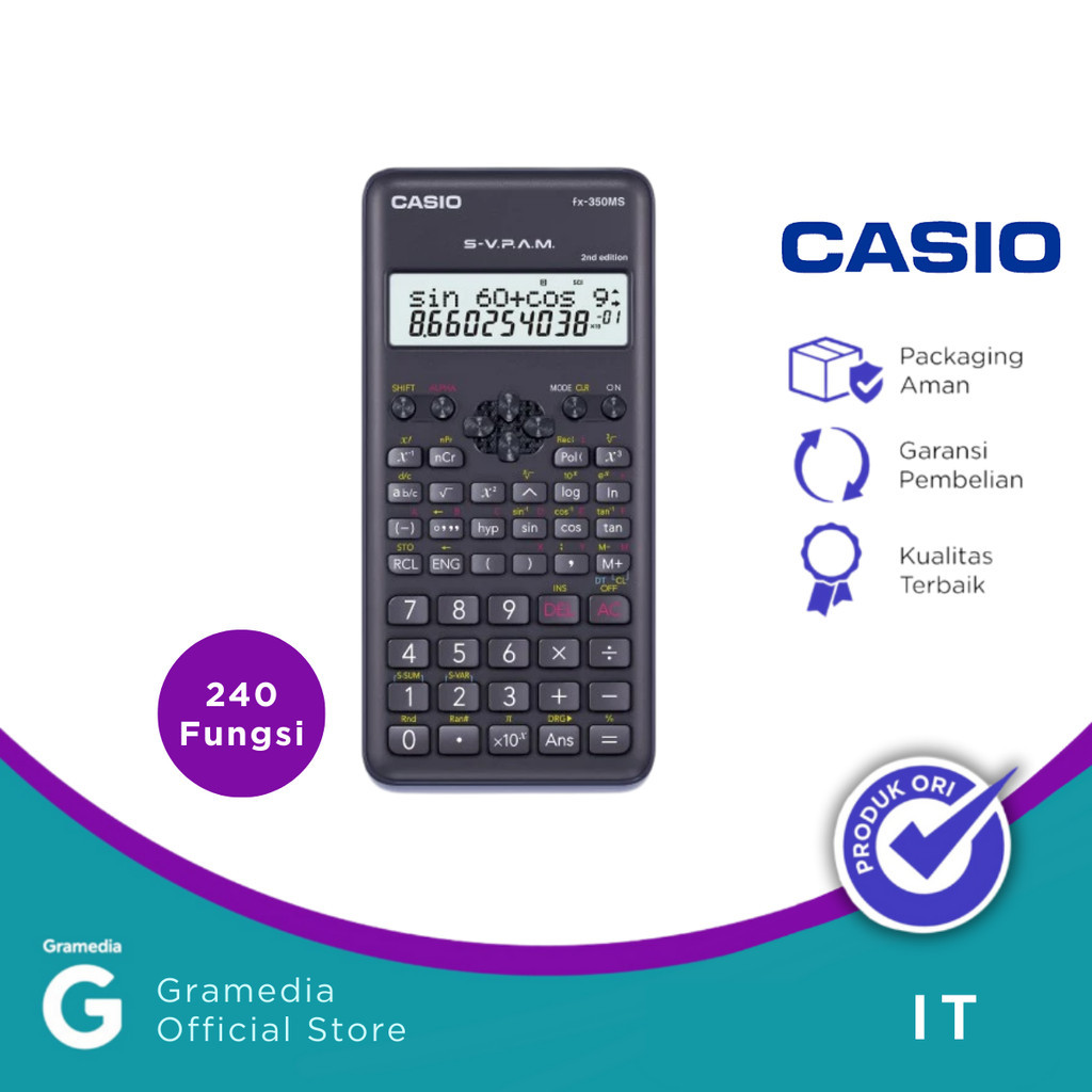 

Gramedia Jambi - CALCULATOR CASIO CAL SCIENTIFIC FX-350MS, 240 FUNGSI
