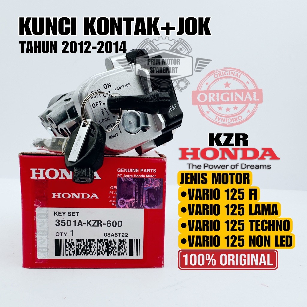 KUNCI KONTAK ORIGINAL KZR HONDA VARIO 125 HONDA VARIO 125 TECHNO , VARIO 125 FI, ORIGINAL 100% HONDA