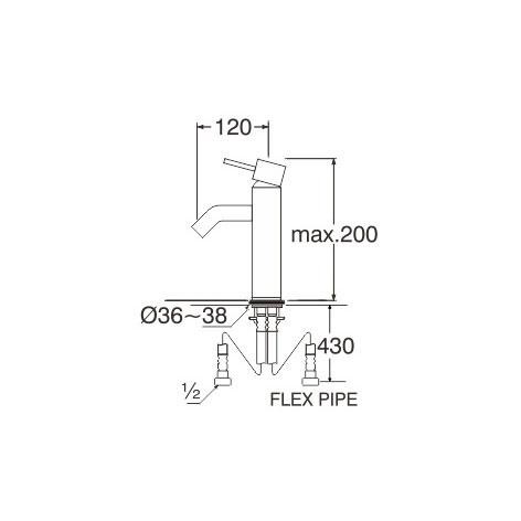 SanEi Kran Wastafel KN350S Panas Dingin Keran Single Lever Basin Mixer Sanei KN 350 S Chrome