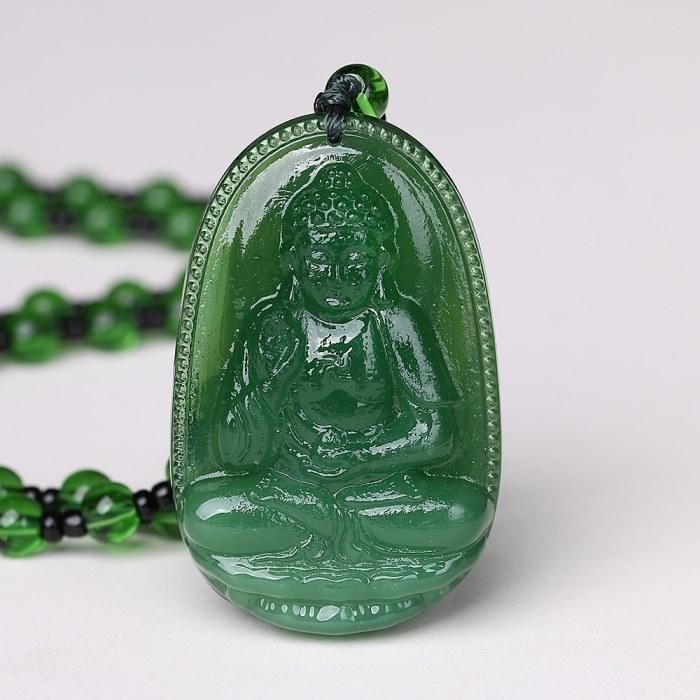 Liontin Black Jade Stone Ukiran BUDHA