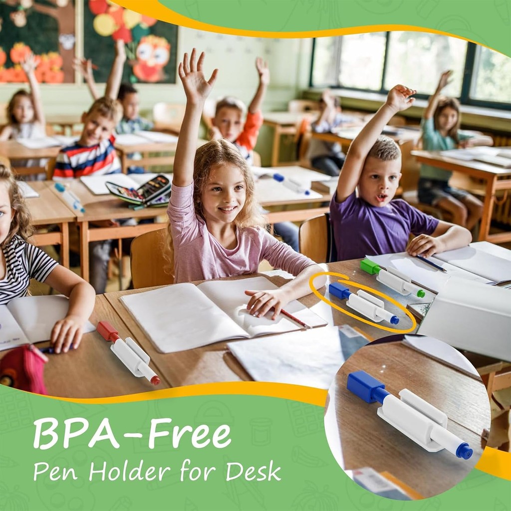 

5 PCS Silicone Pencil Holder Clips, Adhesive Pen Marker Clip Pencil Holders for Desk, Sticky Pencil Holder for Classroom Office
