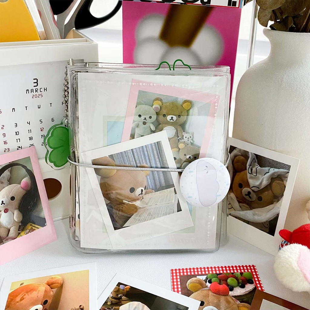 

Cute Bear Polaroid DIY Scrapbook Decor Memo Pads Vintage Kawaii Plush Photo Cards Ins Style Craft Supplies
