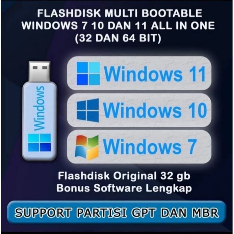 FLASHDISH MULTIBOOTABLE WINDOWS 7 10 11 NEW UPDATE