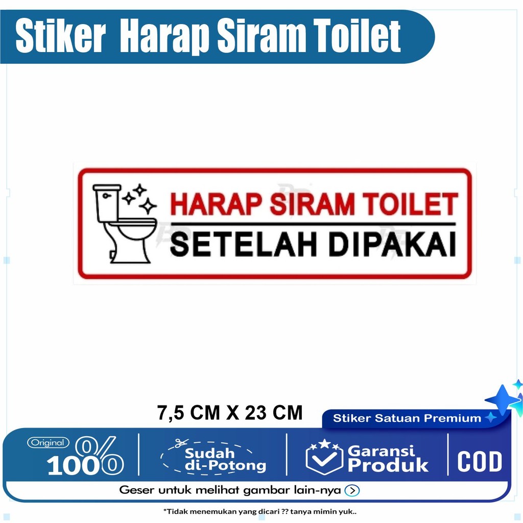 

Sign Sticker harap siram toilet setelah dipakai / stiker harap siram toilet setelah pakai / sticker toilet / sticker kamar mandi