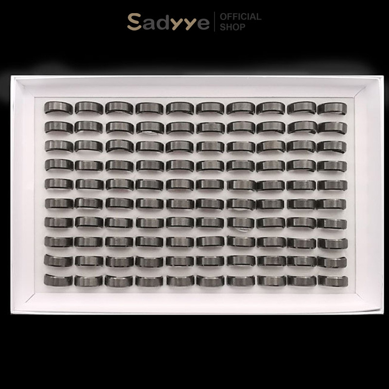 Sadyye Emas Hitam Polesan Perak Titanium Cincin Pria Sederhana dan Keren Cincin Jari