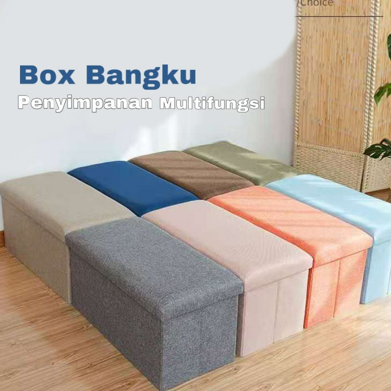 Halu Box Penyimpanan Serbaguna Storage Box Kursi Stool Storage Box Kursi Box Penyimpanan HSB202
