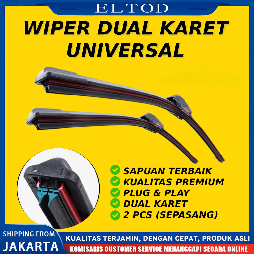 Wiper Frameless Dual Blade Wiper Mobil Dual Blade - Universal Semua Mobil - Wiper Frameless Dual Kar