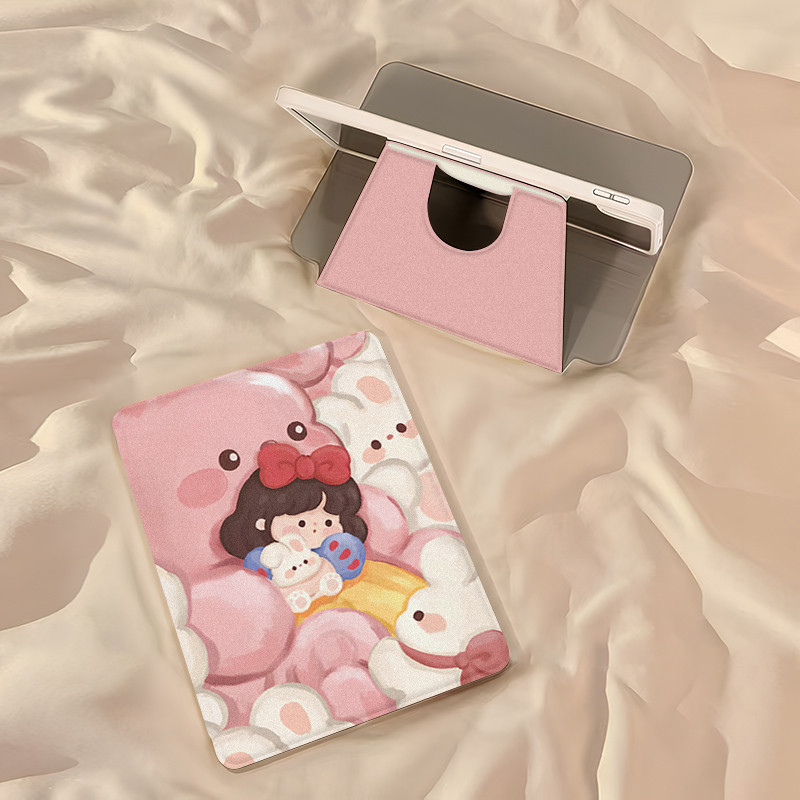 720RotateCase Tab Samsung Galaxy Tab Casing Tablet lucu Tab S9/S9 Plus Acrylic Flip Case S8/S8