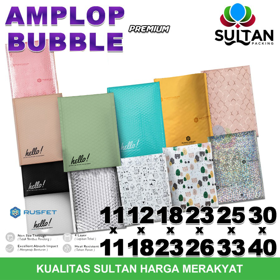 

Amplop Bubble Mailer Wrap Envelope RUSFET PREMIUM Termurah Satuan
