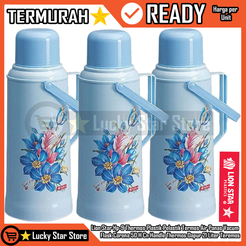 Lion Star Hp-9 Thermoss Plastik Pelastik Termos Air Panas Vacuum Flask Corona 50 H Cn Handle Thermos