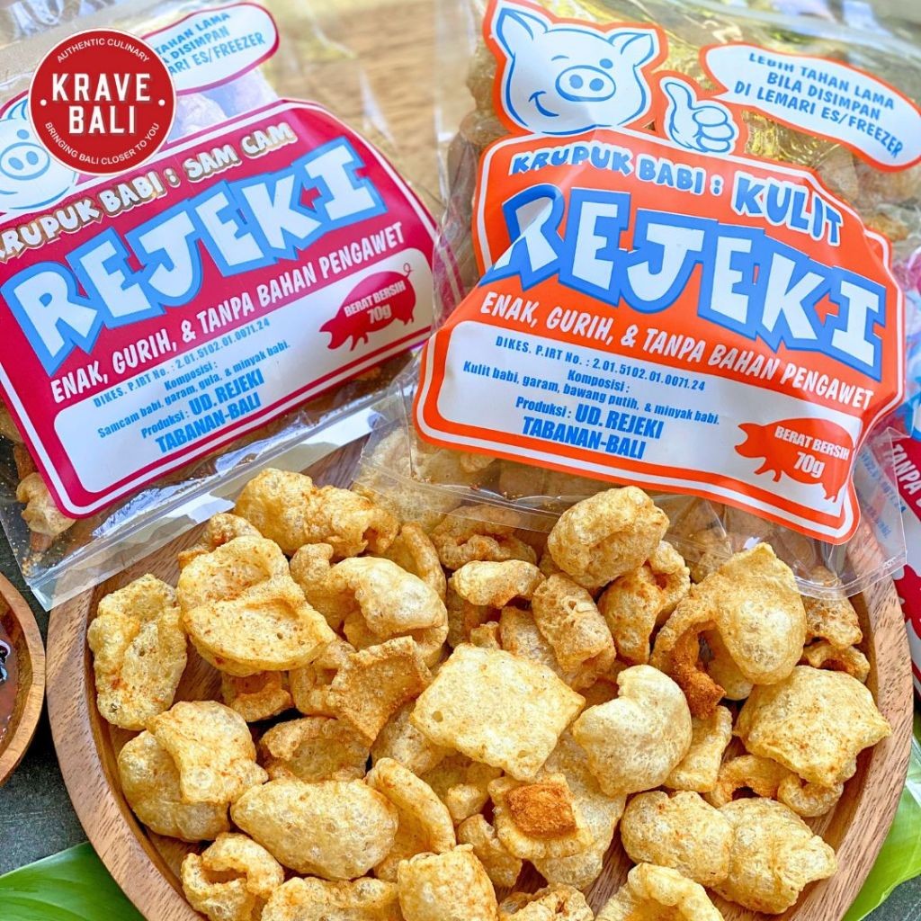 

KRAVE BALI Kerupuk Babi Rejeki 70g – Camilan Tradisional Khas Bali, Renyah Gurih Nagih