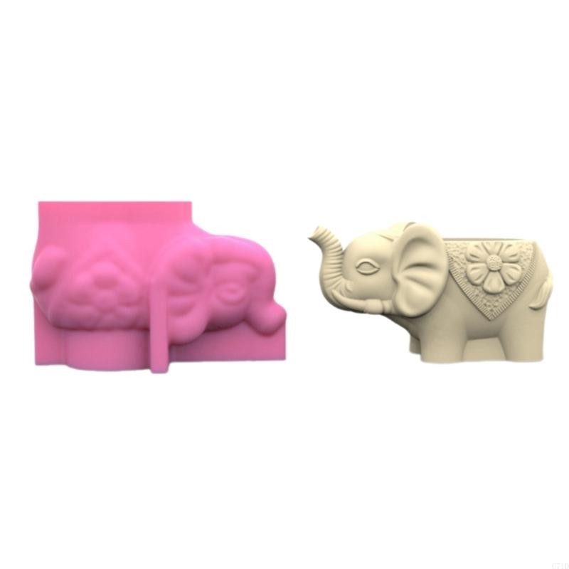 

3D Elephant Silicone Mould for Flower Pots Vase Mold Concrete Cement Epoxy Resin Mold Casting Tool DIY Craft Home Decors