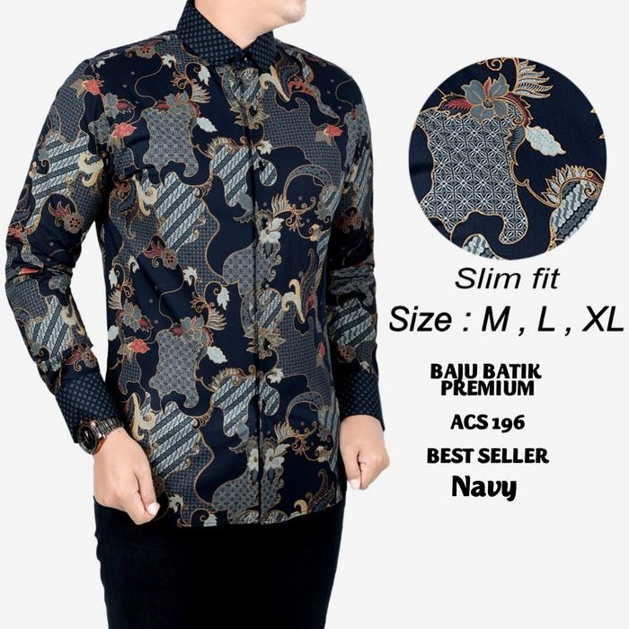 KEMEJA BATIK PRIA SLIM FIT / BAJU BATIK PRIA SLIM FIT ACS196