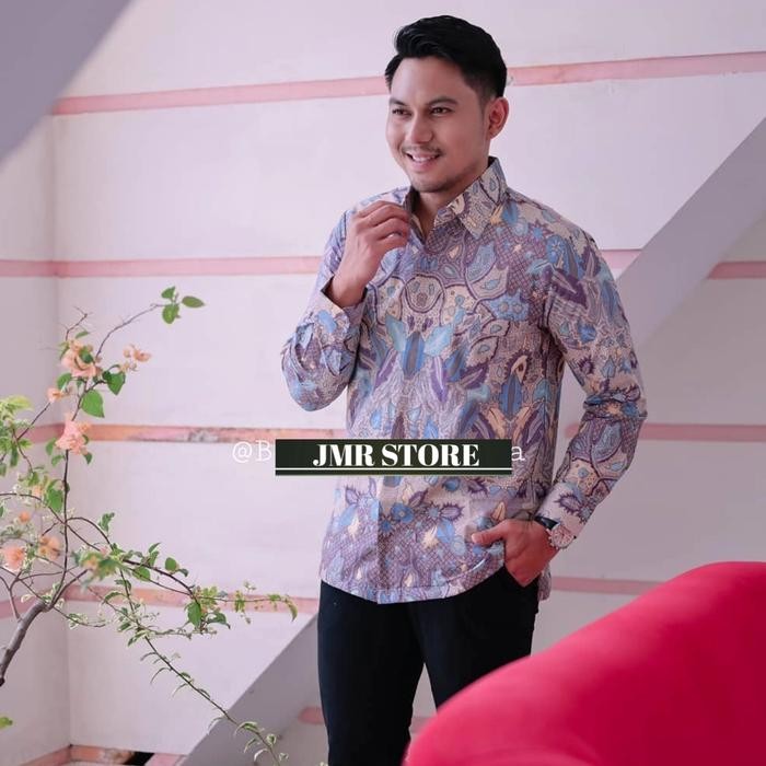 kemeja batik pria lengan panjang batik prabu batik Baturaden - S