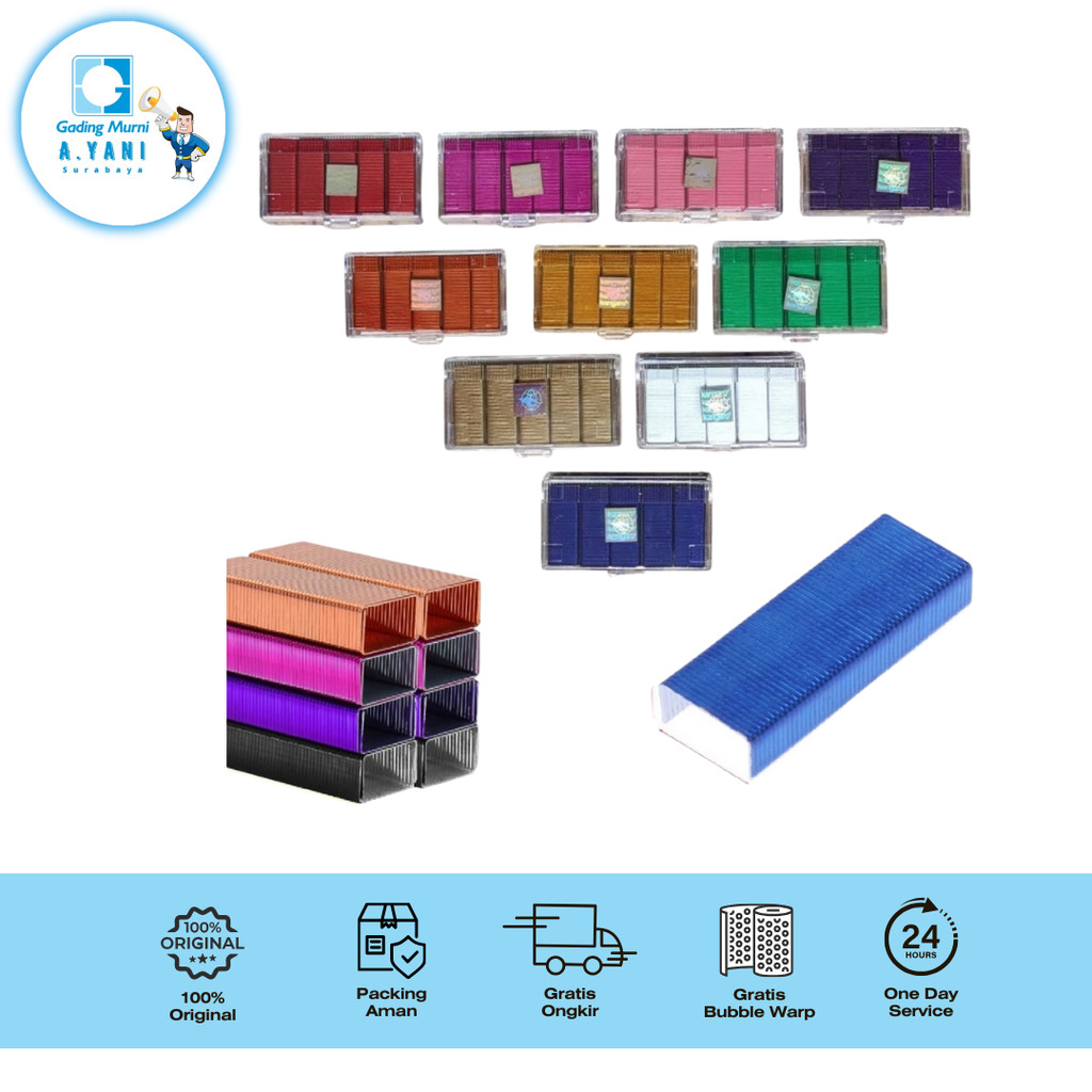 

KANGARO STAPLES WARNA WARNI NO: 10 (WARNA RANDOM)