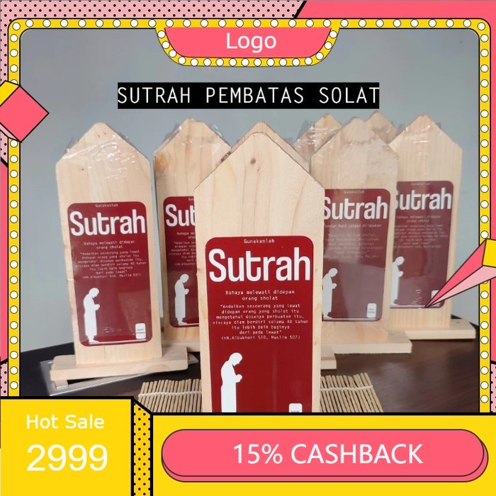 Sutrah Pembatas Sholat Stiker Tempel 30 cm Sutrah Pembatas Shaf Shalat WA6