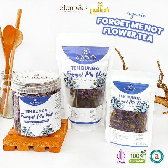 

ALAMEE Teh Bunga Forget Me Not Flower Tea Organik Kering Dried Siap Seduh Minum madinah