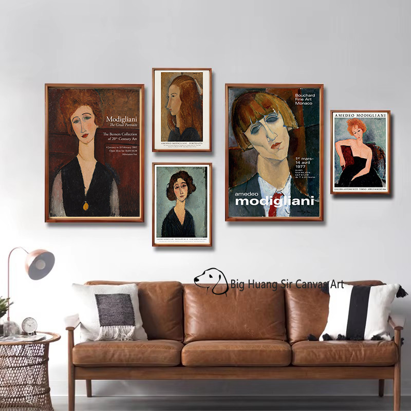 

Amedeo Modigliani Exhibition Poster Madame Kisling Jeanne Hébuterne Vintage Wall Decor Canvas Painting Wall Pictures Home Decor
