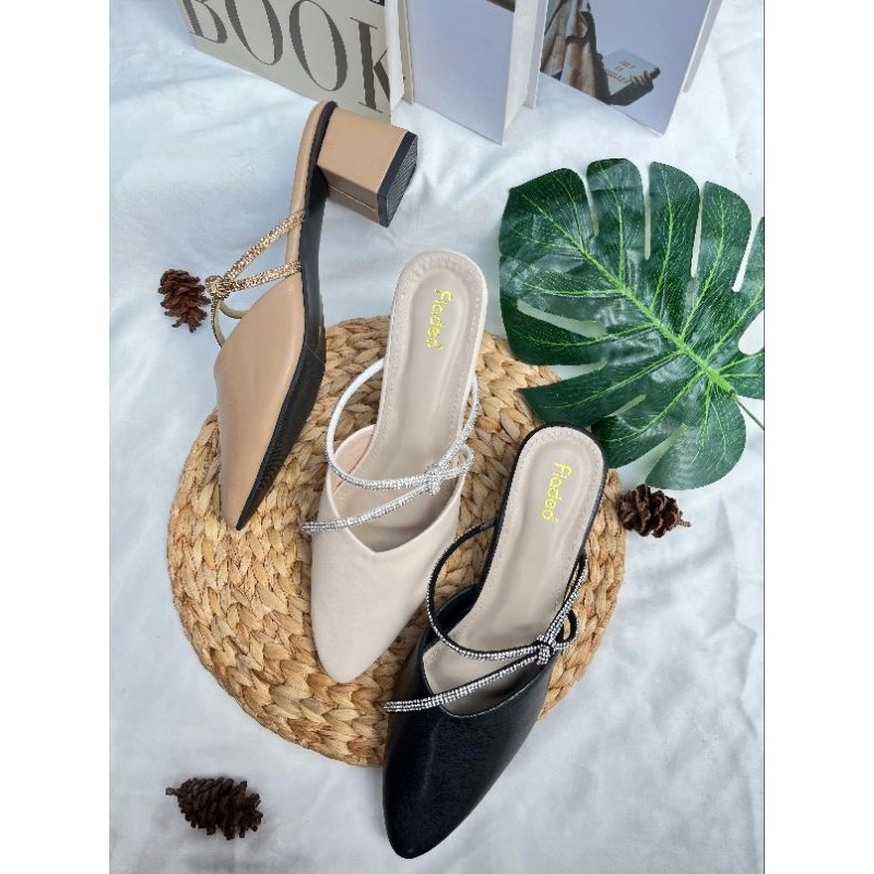 julia.atasepatu sandal wanita Fladeo heels 5cm dan 3cm WILONA