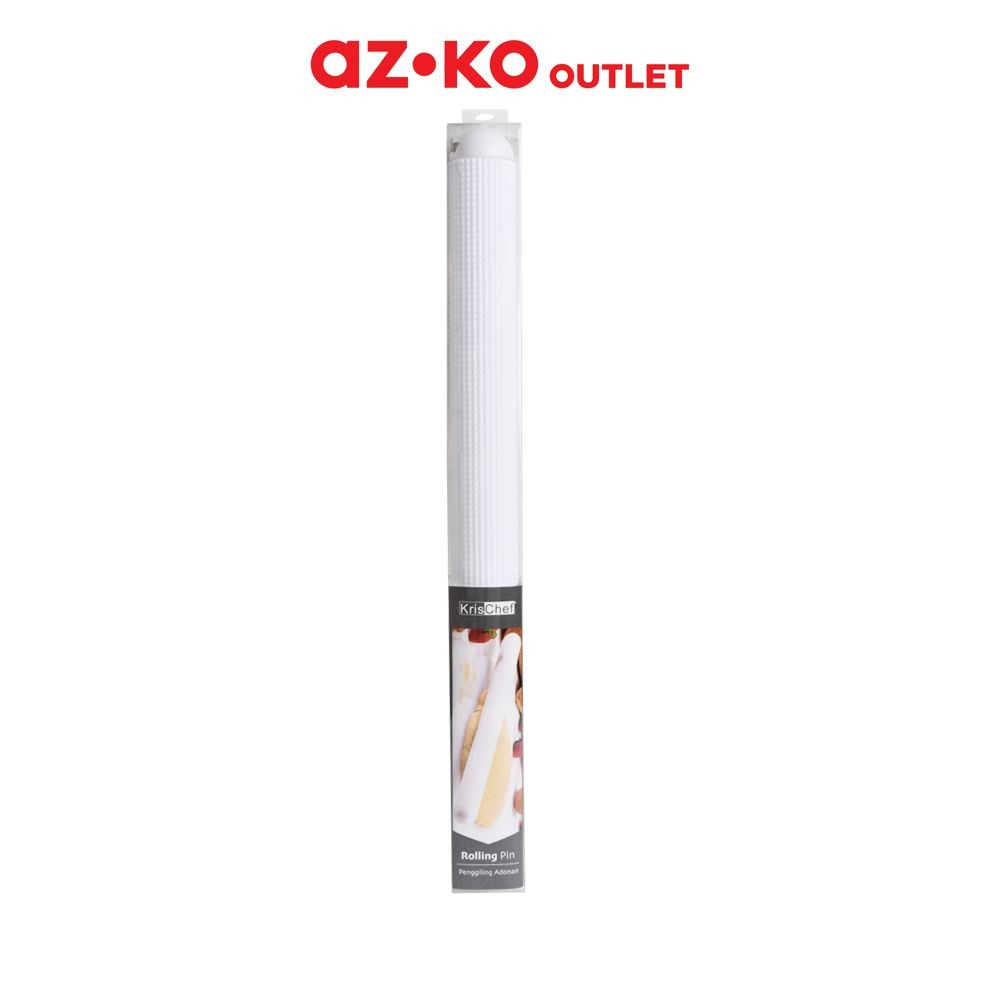 Krischef 37.6 cm Rolling Pin - Putih Penggiling Adonan Peralatan Masak Baking Tools Perlengkapan Dap