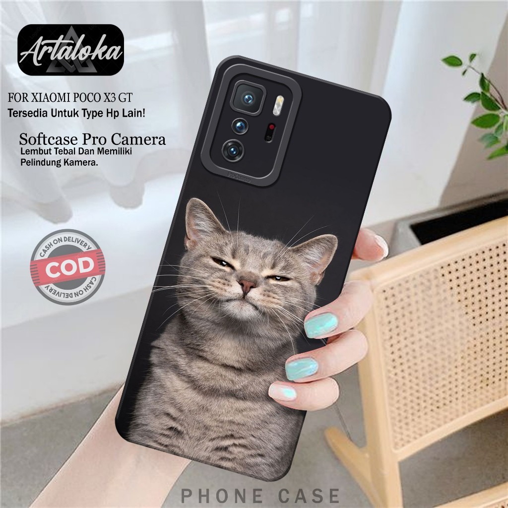 Softcase Hp Xiaomi Poco X3 GT Fashion Case Kucing Case Poco X3 GT Silikon TPU Pro Camera Casing Xiao