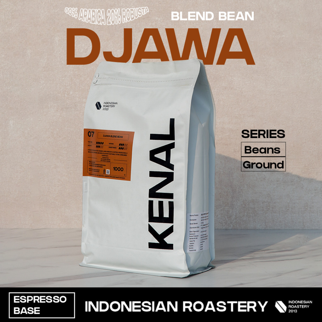 

Kenal Coffee Djawa Blend Espresso Kopi Indonesia 60% Robusta 40% Arabika 250 Gr