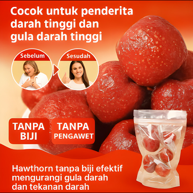 

【Beli 1 gratis 1】 Gigitan Hawthorn Berongga Renyah / Bantuan Pencernaan Camilan Alami / memanggang buah kering /cemilan gula/snack buah kering/ buah kering beku hawthorn / buah kering / buah kering campuran buah halal / Rasa tajam berair/buah kering mix