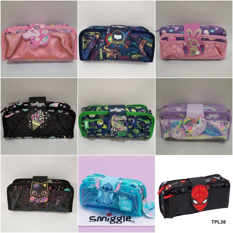 

KOTAK PENSIL PENCIL CASE SMIGGLE SEQUIN / THREEFOLD / KAIN