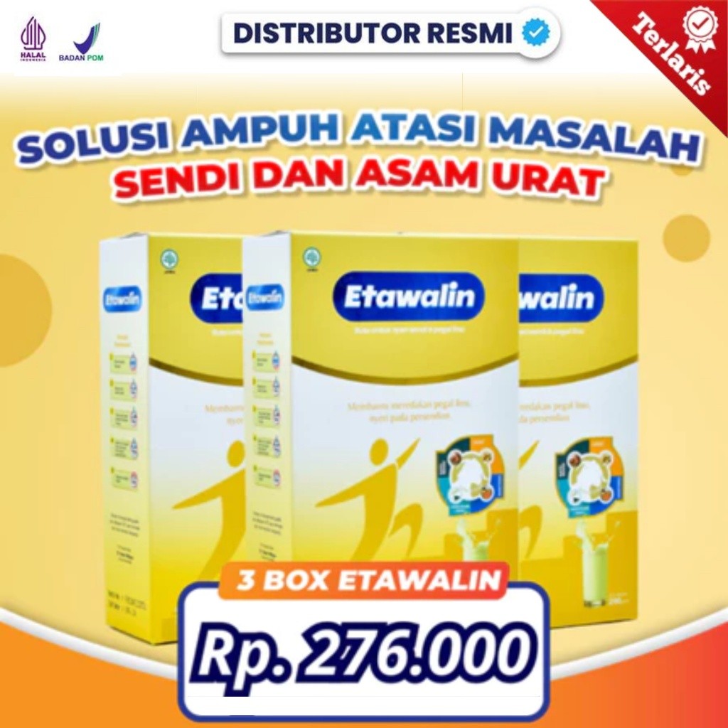 

Etawalin Original 3 Box - Susu Kambing Etawalin Asli Original Atasi Nyeri Sendi dan Tulang