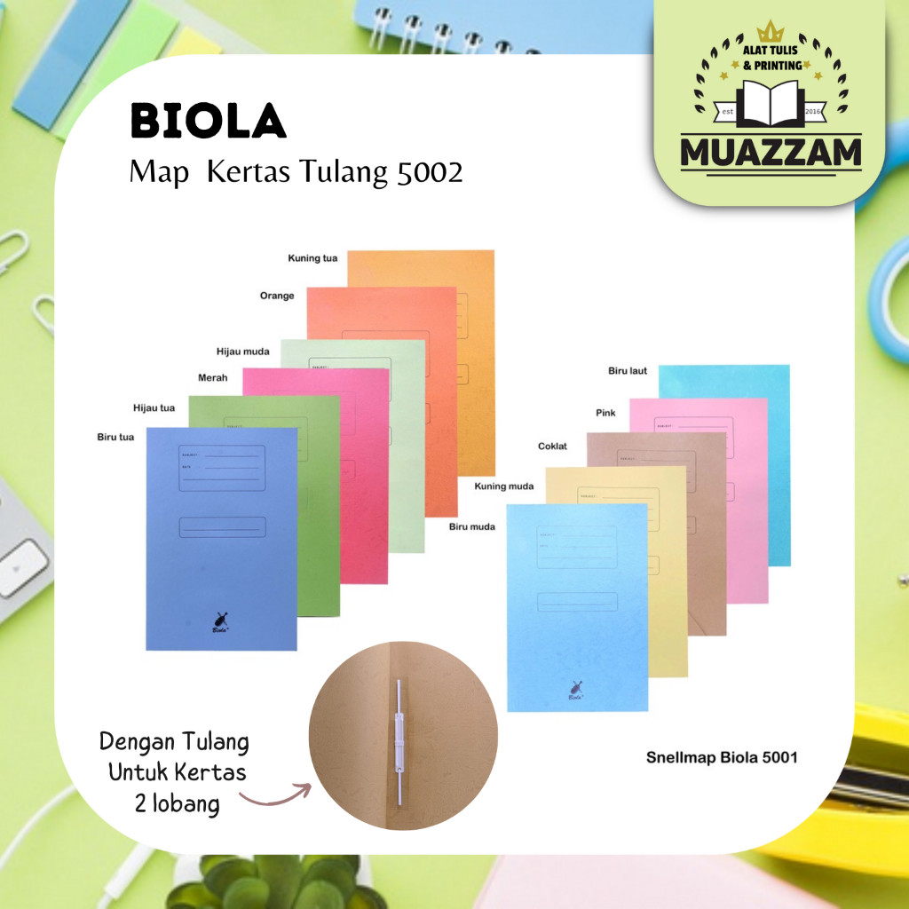 

Biola Map Kertas Bertulang 5001 per 1 Lembar