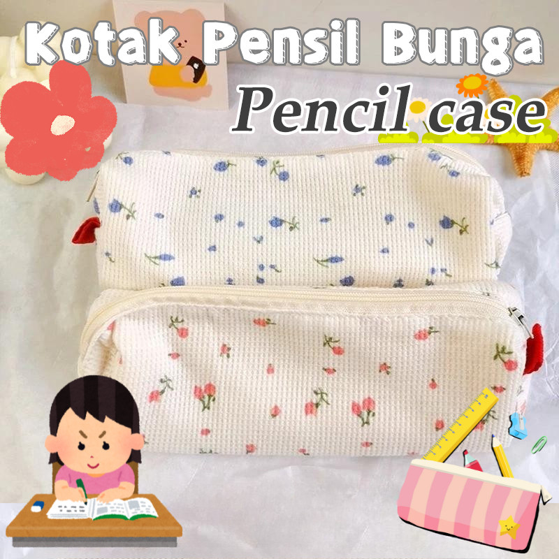 

Kotak Pensil Bunga Vintage / Kotak Pensil Kanvas Kapasitas Besar / gaya yang lebih segar kotak pensil