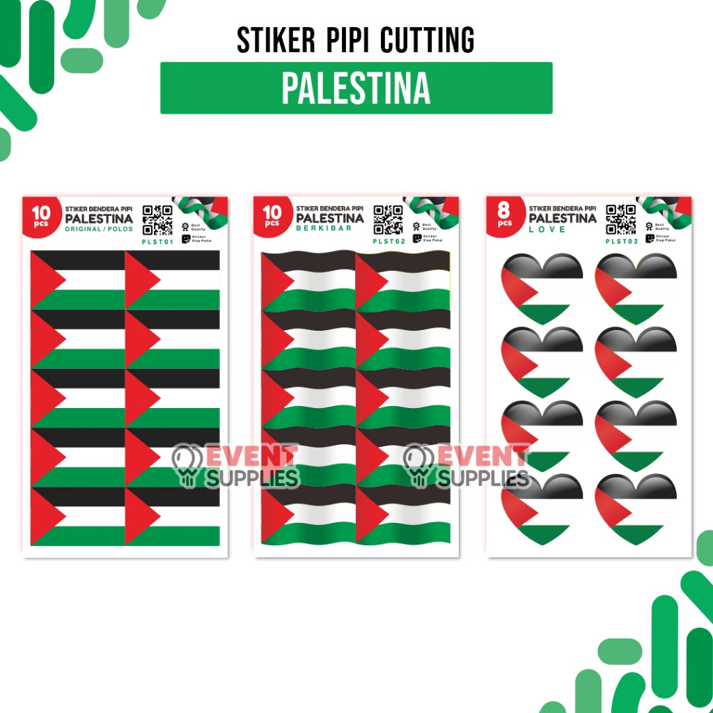 

Diskon 8.8 [10Pcs] Sticker Pipi Palestina Bendera Palestine / Stiker Kemerdekaan Solidaritas Palestin / Berkibar / I Love FREE Palestine