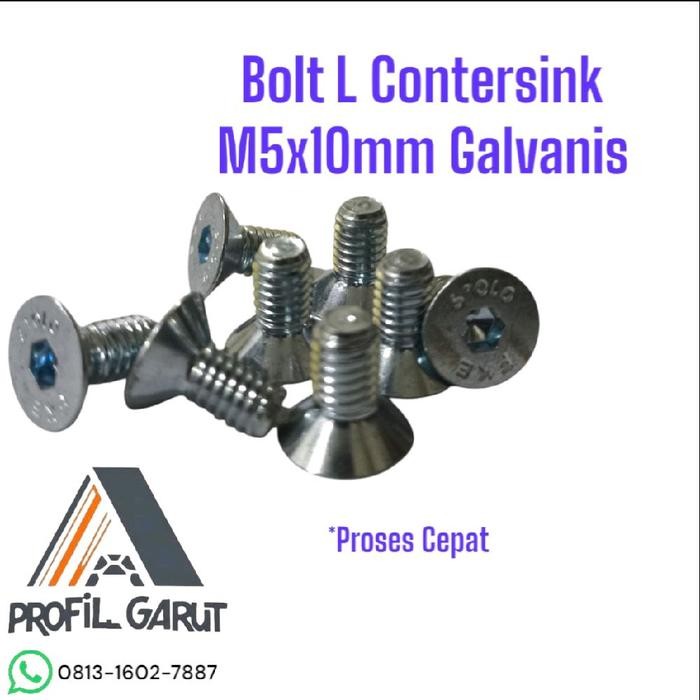 

Bolt L Contersink M5 x10mm Galvanis Per Pcs
