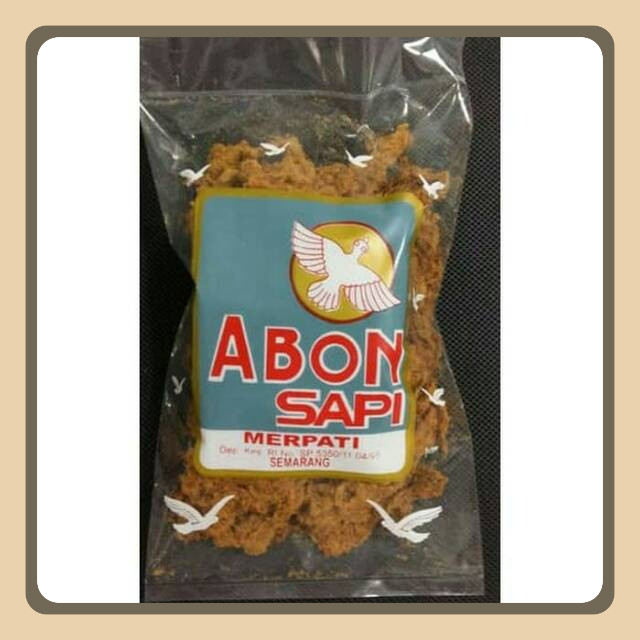 

Free bublle wrap Abon Sapi cap Merpati Crispy