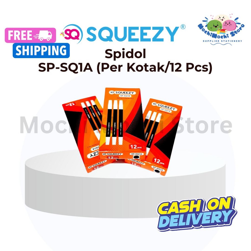 

PER KOTAK/12 PCS Spidol Pen Squeezy SP-SQ1A | Marker Pencil | Spidol Kecil