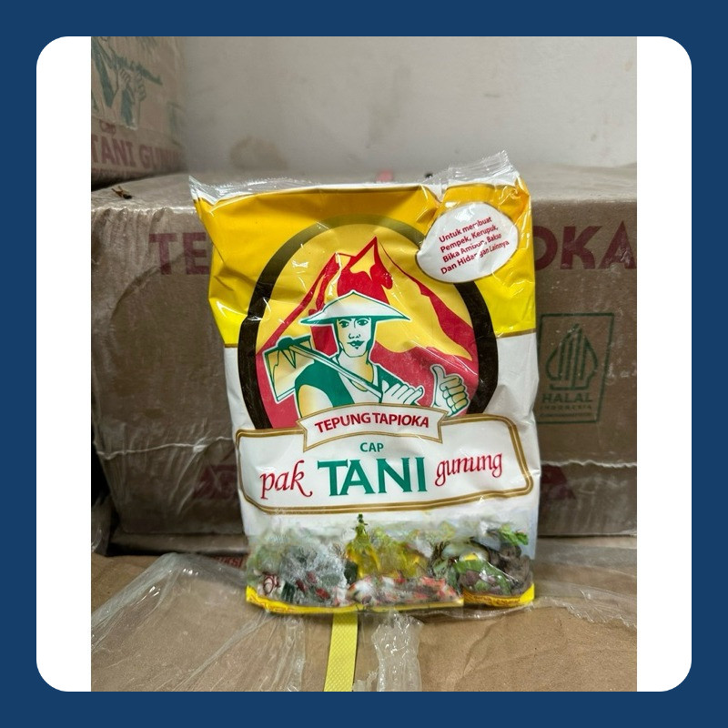 

Tepung Tapioka Cap Pak Tani Gunung 500 gram 1 Dus Karton 20 pcs x 500g / Tepung Sagu Tapioka Petani Kuning 10kg 10 kg perdus/ tani kuning dus karton