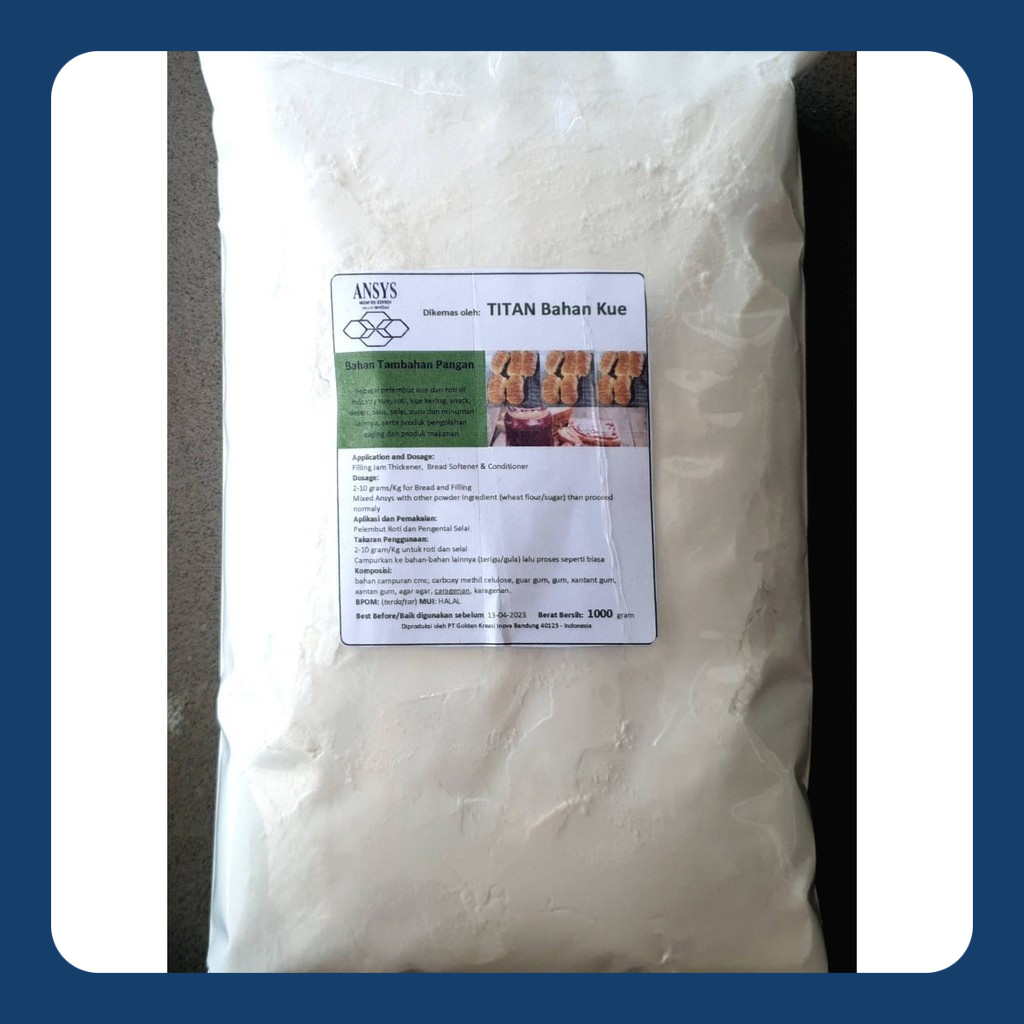 

ANSYS Bahan Tambahan Untuk Pelembut Kue dan Roti Kemasan Repack 1000 Gram