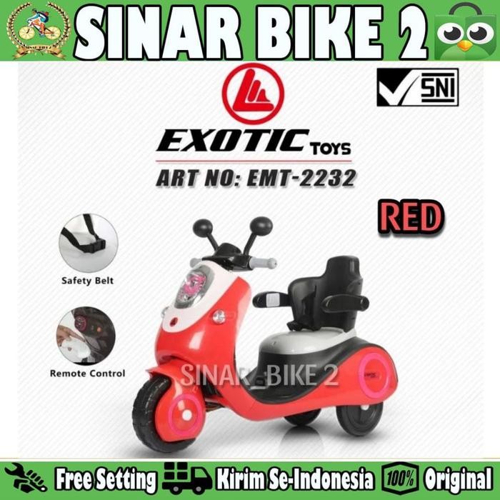 Mainan Motoran Aki Anak (Remote) Exotic EMT-2232 - Merah