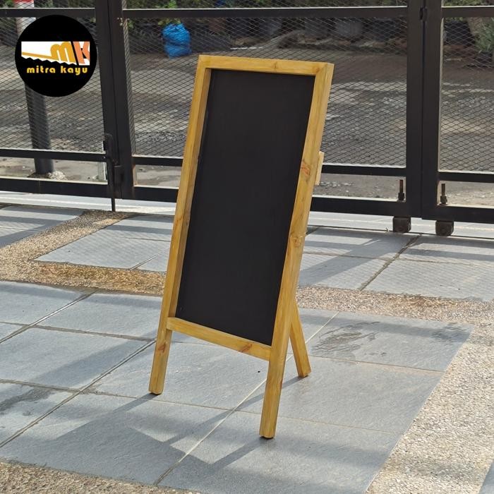 

Papan Tulis Kapur Papan Menu Cafe Blackboard Standing 1 Muka Mitrakayu
