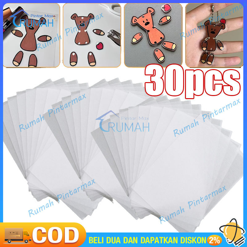 

30PCS 20*29cm DIY Shrinky Dink Plastic / Heat Shrink Plastic Sheet / Printable Shrinky Dink Plastic