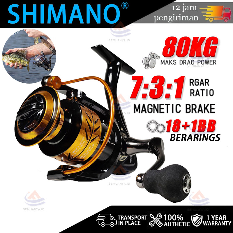 4ds SHIMANO Reel Pancing Metal BA1000 - 7000 80 Kg REEL DNESID reel pancing besi 21kg drag reel