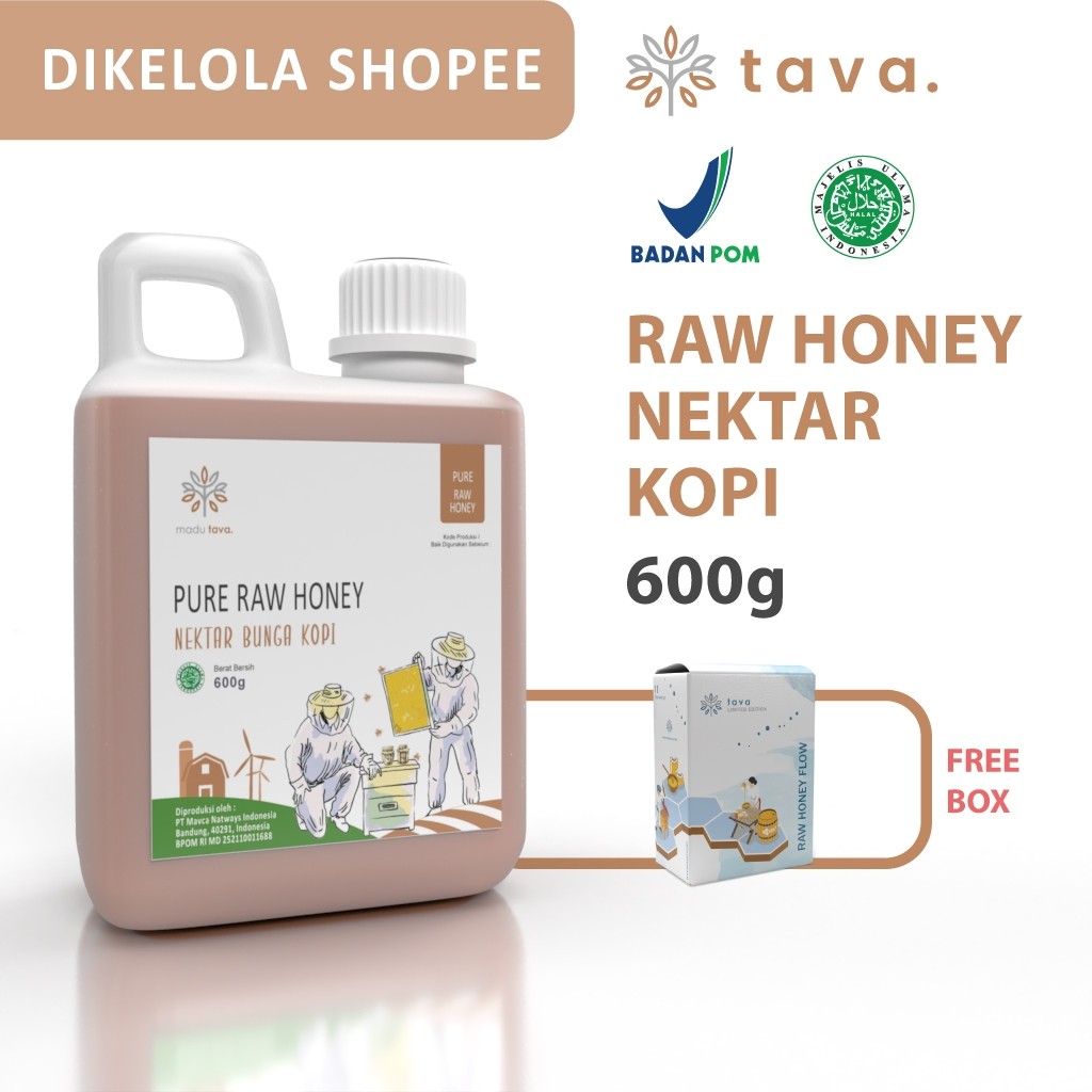 

Madu Asli Murni 600gr Tava Grade A Nektar Kopi 100% Alami Pure Natural Raw Honey